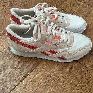 Reeboks “retro” size 7.5 women’s cute tan/peach colors